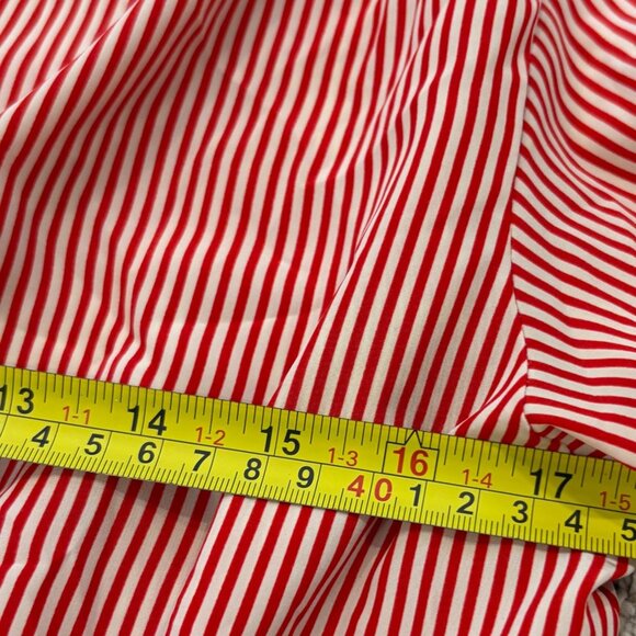 Evan-Picone Petites Vintage Red & White Striped Button-Up Long Sleeve Shirt Size - Picture 7 of 14